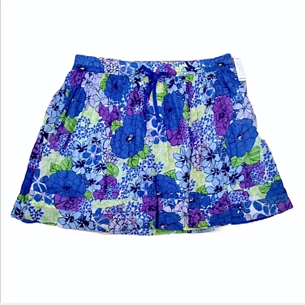 Old Navy floral print pull on front drawstring skirt